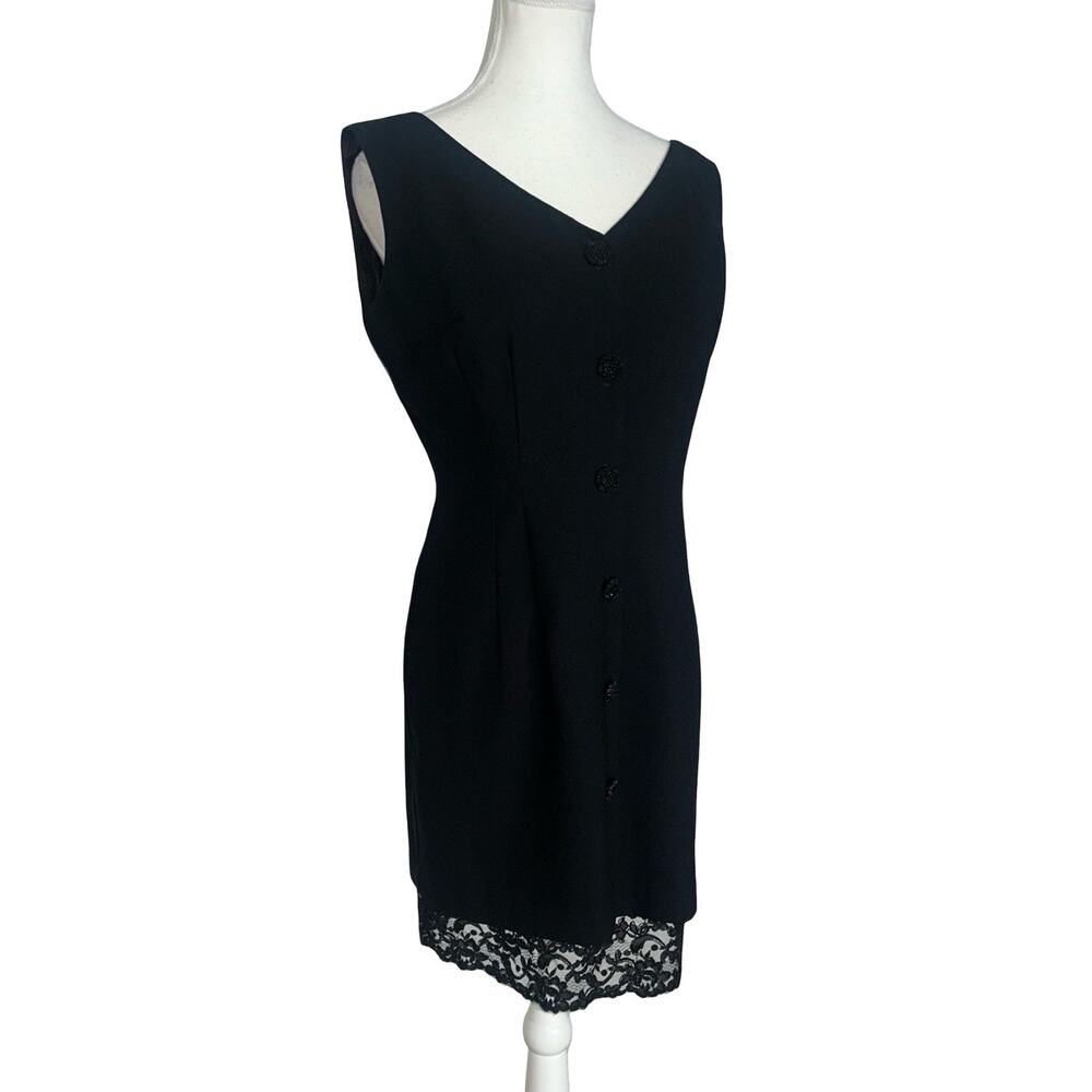 Vintage Laundry by Shelli Segal Lace‑Trim Button Dress